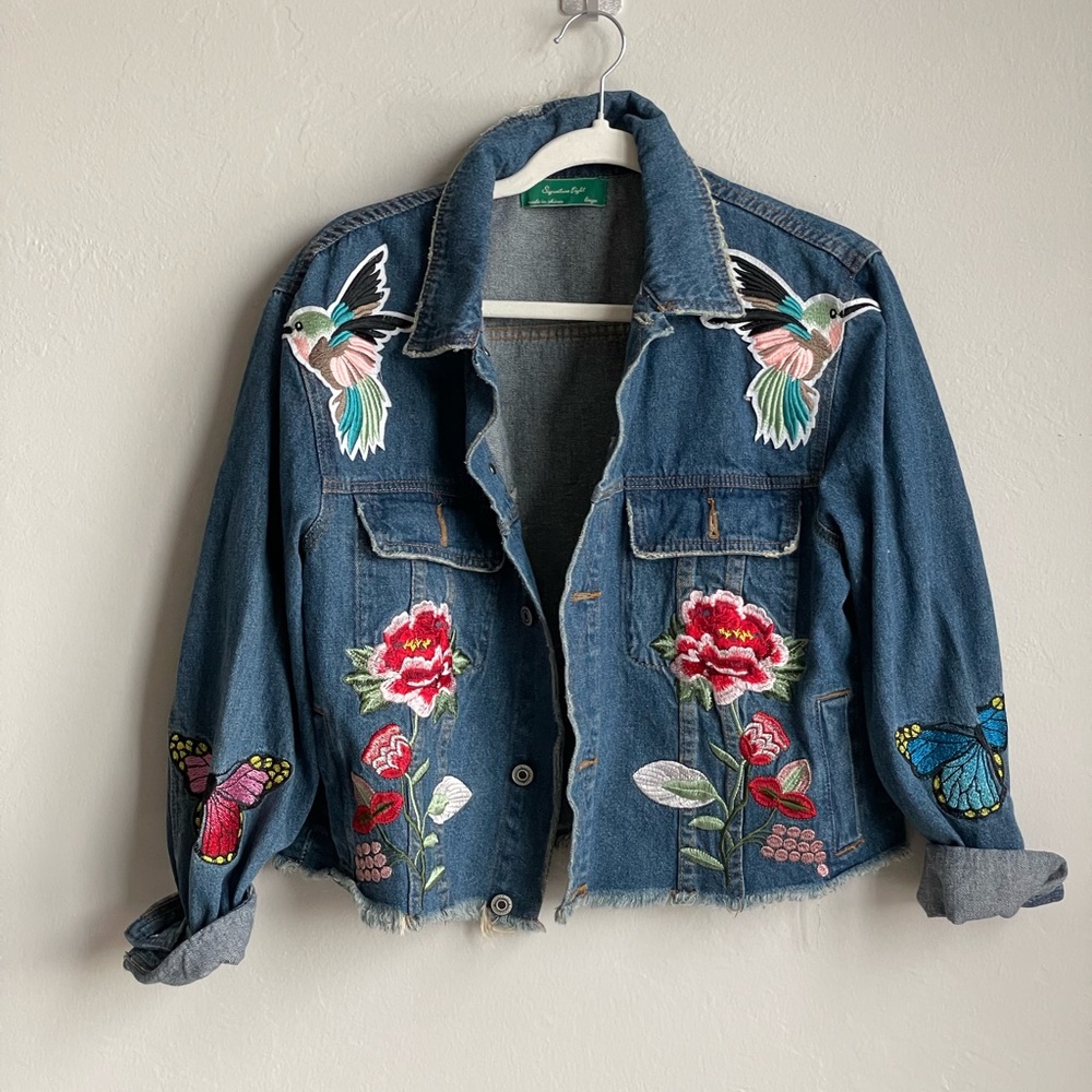 Embroidered denim jacket